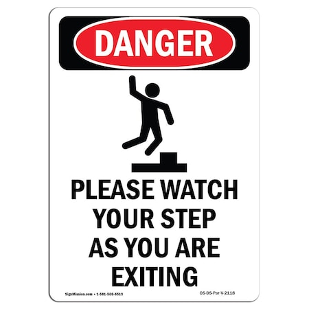 OSHA Danger Sign, Please Watch Your, 24in X 18in Decal